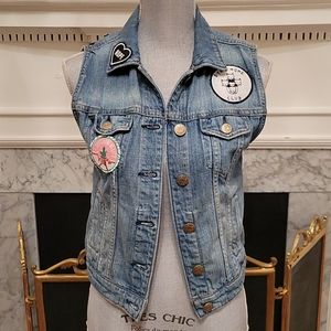 J. Crew feminist denim vest with patches
